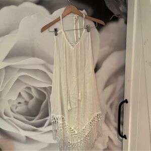 Cupshe White Textured Beach Coverup. OS